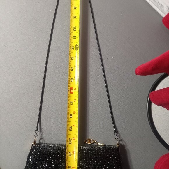 Vintage Black Beaded Evening Shoulder Bag Soft Mesh Classic Cocktail Purse - Picture 7 of 12